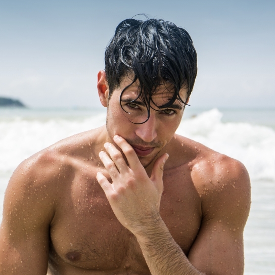 Man Upperbody Wet Hair
